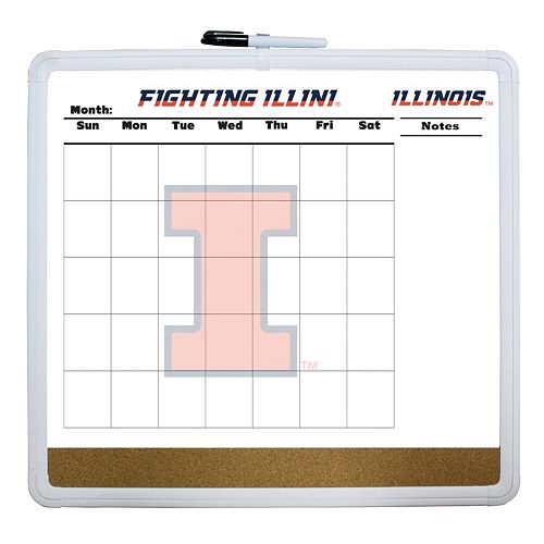 Illinois Fighting Illini Dry Erase Cork Board Calendar