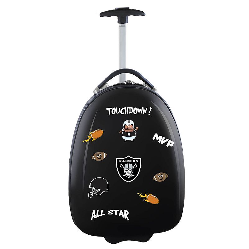 Childrens Oakland Raiders Hardshell Wheeled Luggage Pod, Black, CARRY ON