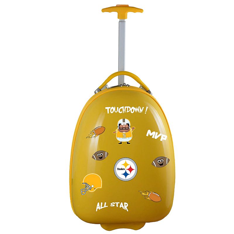 Childrens Pittsburgh Steelers Hardshell Wheeled Luggage Pod, Yellow, CARRY