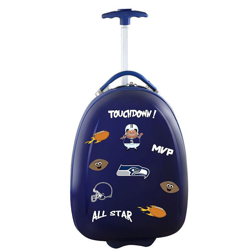 Childrens Seattle Seahawks Hardshell Wheeled Luggage Pod, Blue, CARRY ON