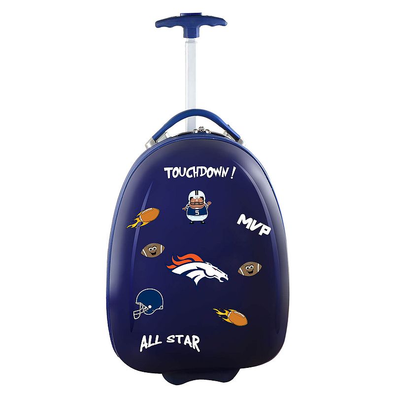 Childrens Denver Broncos Hardshell Wheeled Luggage Pod, Blue, CARRY ON