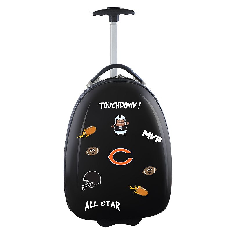 Childrens Chicago Bears Hardshell Wheeled Luggage Pod, Black, CARRY ON