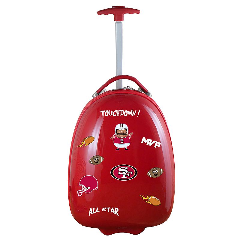 Childrens San Francisco 49ers Hardshell Wheeled Luggage Pod, Red, CARRY ON