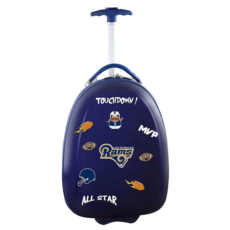 Childrens Los Angeles Rams Hardshell Wheeled Luggage Pod, Blue, CARRY ON