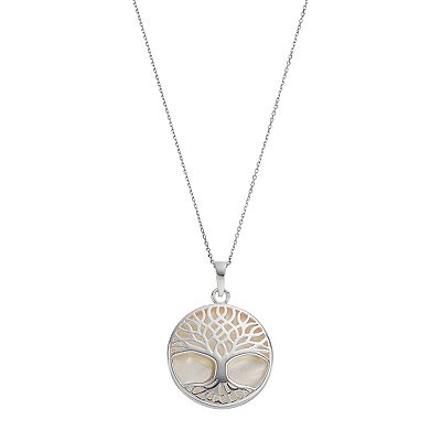 Nautica Rocks Sterling Silver Mother-of-Pearl Tree of Life Disc - Main Image