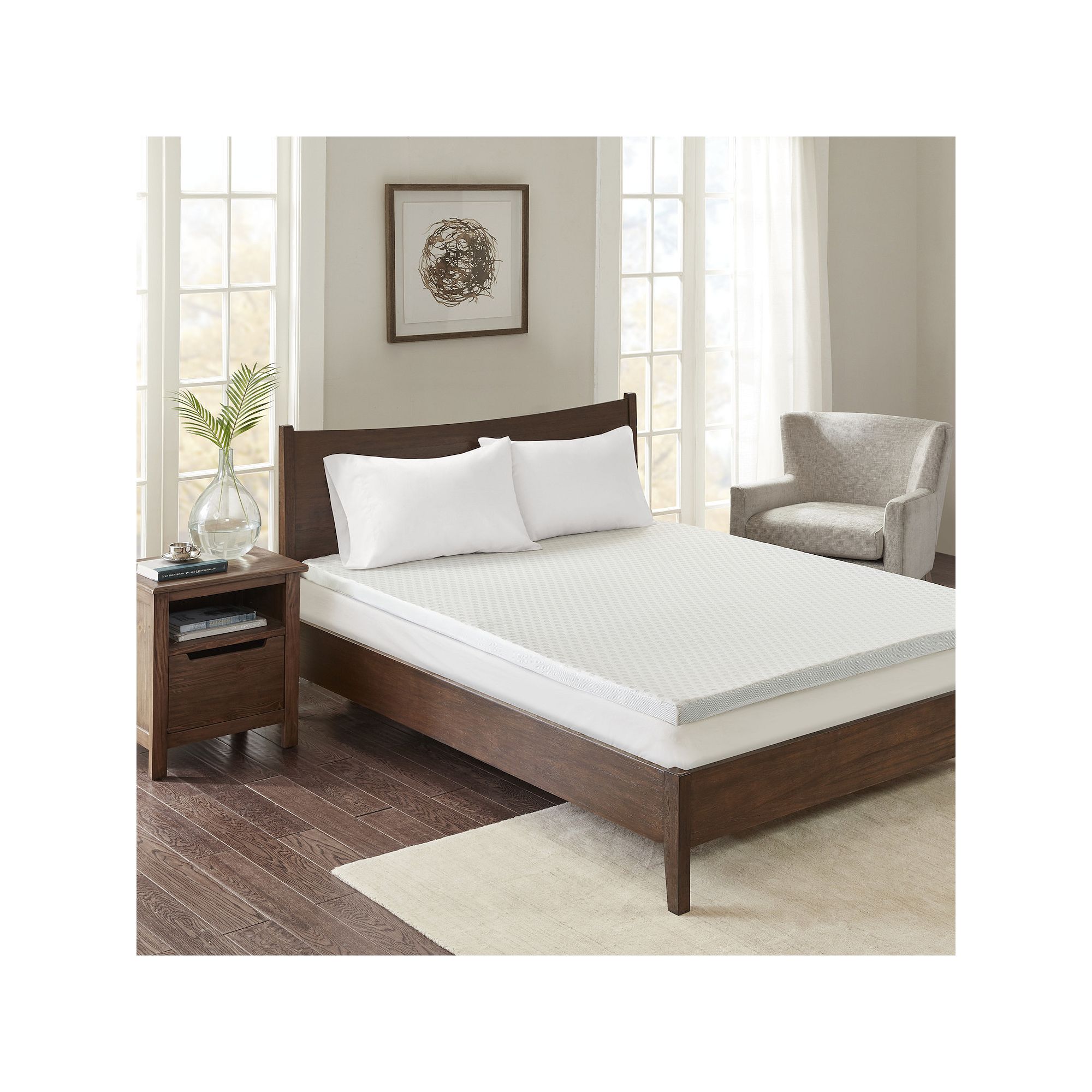 Sleep Philosophy 2-Inch Gel Memory Foam Mattress Topper with Cooling Cover,