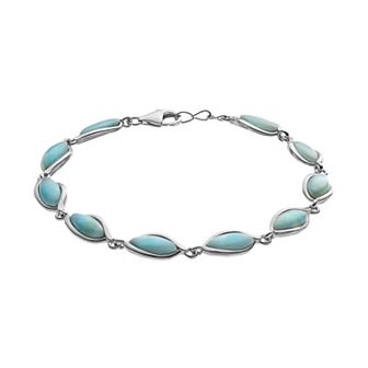 Nautica Rocks Sterling Silver Larimar Marquise Bracelet