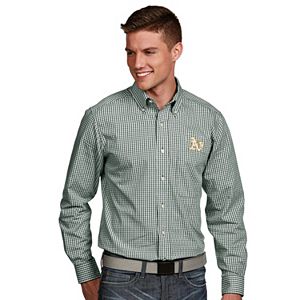 Men's Antigua Oakland Athletics Associate Plaid Button-Down Shirt