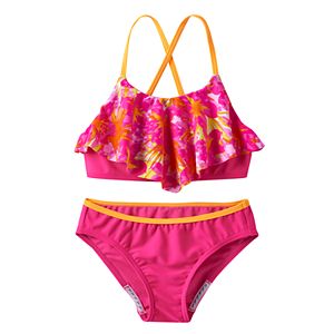 Girls 7-16 Speedo Jungle Floral Ruffle Bikini Swimsuit Set