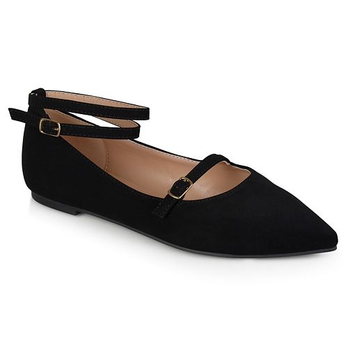 woven flats with ankle strap