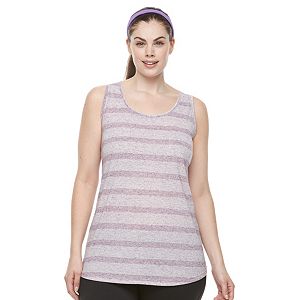 Plus Size Tek Gear® Stripe Racerback Tank