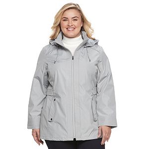 Plus Size d.e.t.a.i.l.s Hooded Rain Jacket