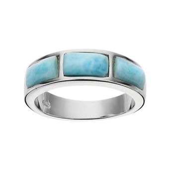 Nautica Rocks Sterling Silver Larimar Ring