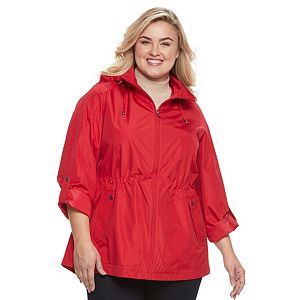 Plus Size d.e.t.a.i.l.s Roll-Tab Packable Anorak Jacket