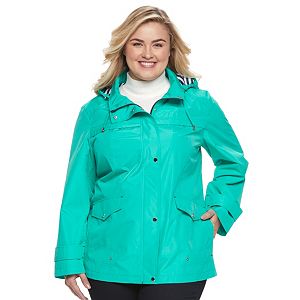 Plus Size d.e.t.a.i.l.s Hooded Anorak Rain Jacket