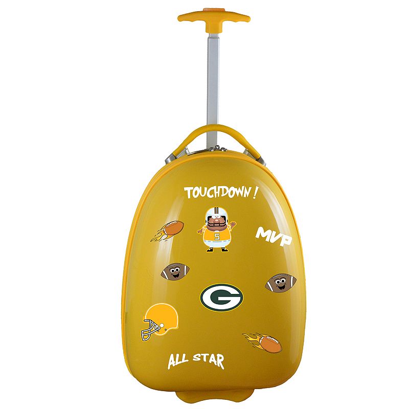 Childrens Green Bay Packers Hardshell Wheeled Luggage Pod, Yellow, CARRY O