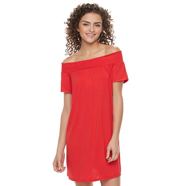 Juniors' SO® Off The Shoulder Swing Dress