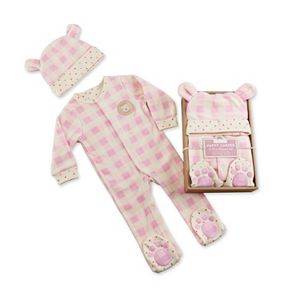 Baby Aspen Pink Plaid Fleece Pajama Gift Set
