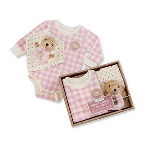 Baby Aspen Happy Camper Pink Plaid 3-pc. Gift Set