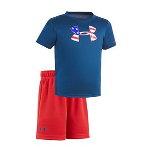 Toddler Boy Under Armour USA Logo Graphic Tee & Shorts Set