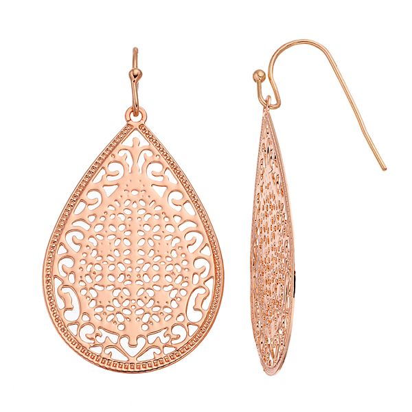 LC Lauren Conrad Openwork Filigree Teardrop Earrings