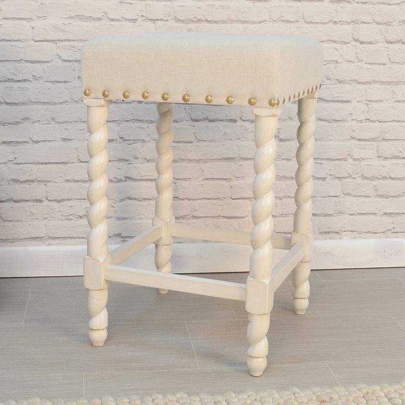 Remick Upholstered Counter Stool, White