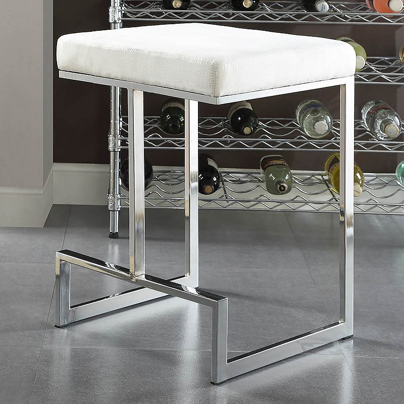 Kafka Faux-Suede Counter Stool, White