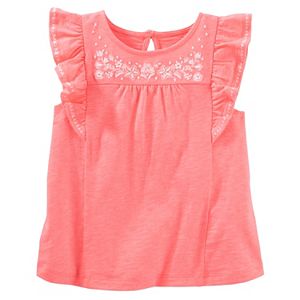 Girls 4-8 OshKosh B'gosh® Embroidered Flounce Top