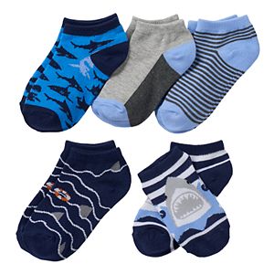 Boys 5-Pack Shark Low-Cut Socks