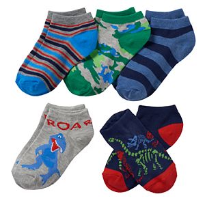 Boys 5-Pack Dinosaur Low-Cut Socks