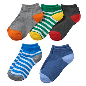 Boys 5-Pack Striped Low-Cut Socks