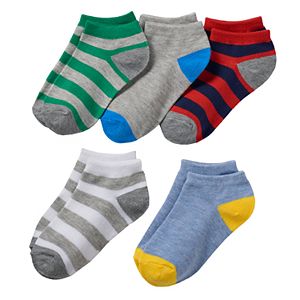 Boys 5-Pack Striped Low-Cut Socks