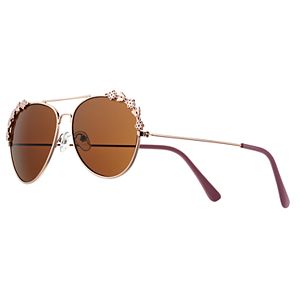 Girls 4-16 Rose Gold Metal Aviator Sunglasses