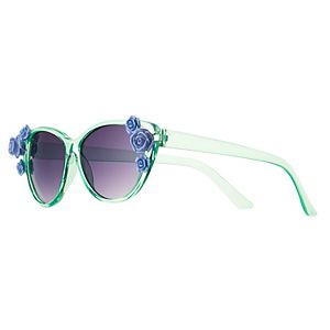 Girls 4-16 3D Flower Cat Eye Sunglasses