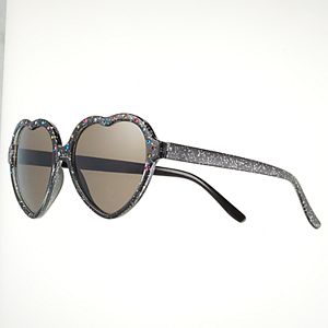 Girls 4-16 Glitter Heart Sunglasses