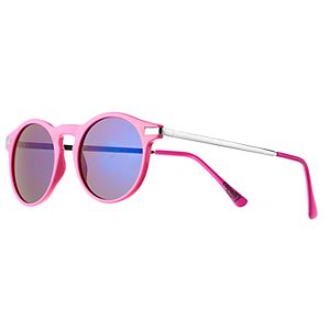 Girls 4-16 Mirror Lense Round Sunglasses