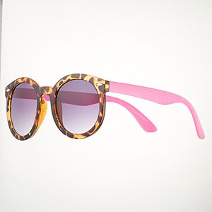 Girls 4-16 Tortoise Round Sunglasses
