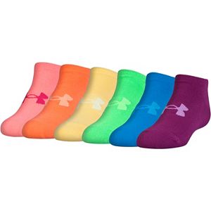 Girls 7-16 Under Armour 6-pk. Solid No-Show Socks