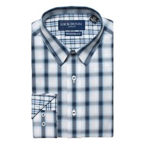 Men's Nick Dunn Modern-Fit Gingham Plaid Dress Shirt