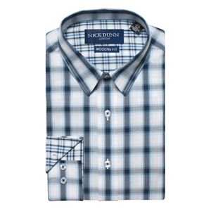 Men's Nick Dunn Modern-Fit Gingham Plaid Dress Shirt