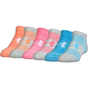 Girls 7-16 Under Armour 6-pk. Striped No-Show Socks