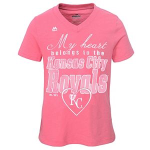 Girls 7-16 Majestic Kansas City Royals My Heart Belongs To Tee