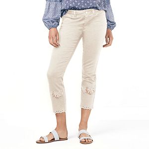 Women's LC Lauren Conrad Crochet Skinny Ankle Jeans