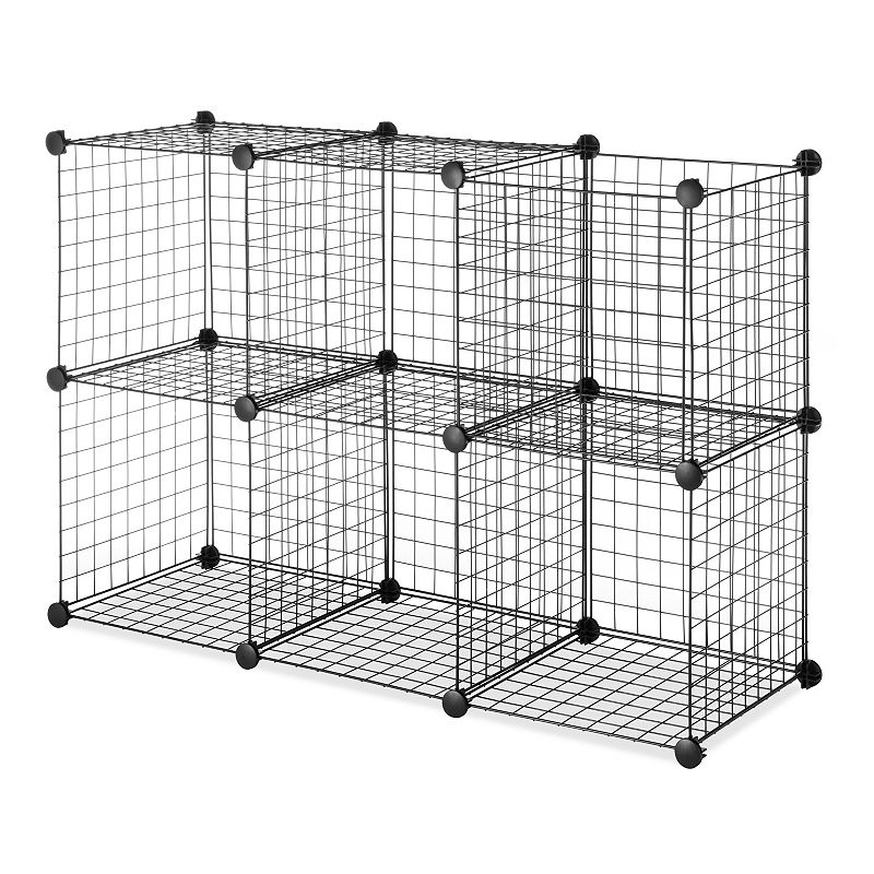 Whitmor 6-pack Wire Storage Cubes, Black