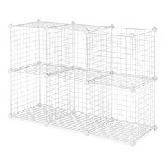 For Stackable Storage:  Basics 6 Cube Grid Wire Storage