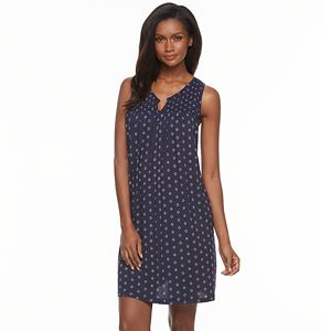 Women's Croft & Barrow® Pajamas: Sleeveless Smocked Nightgown