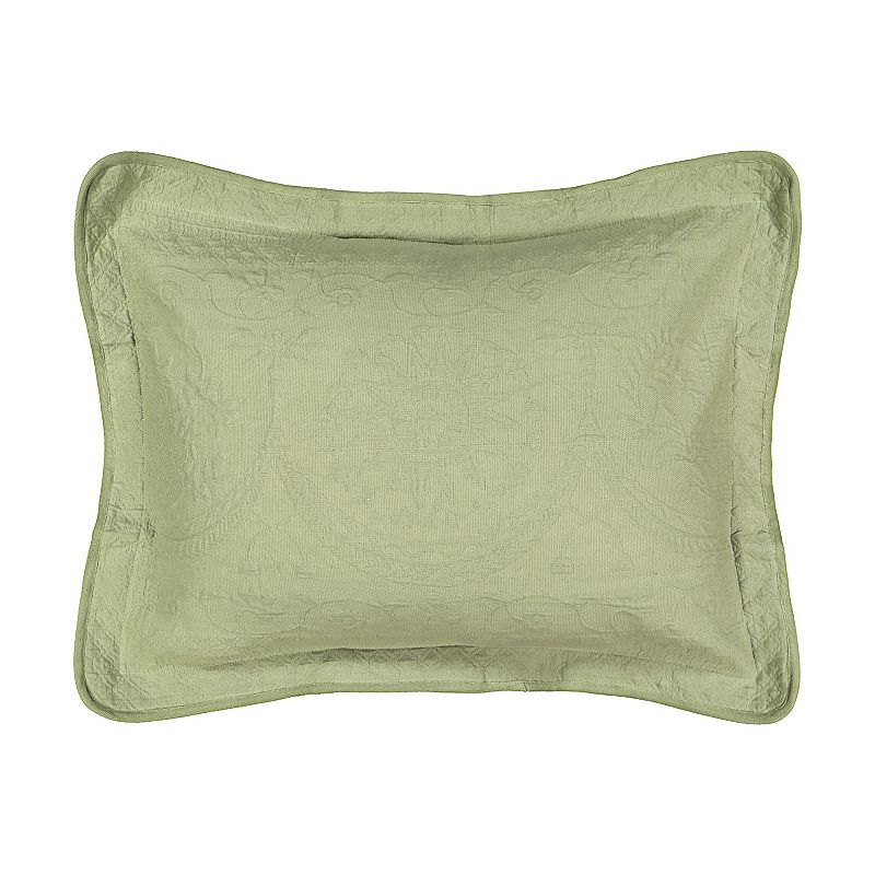 Historic Charleston Charles Matelassé Standard Sham, Green, Std Sham