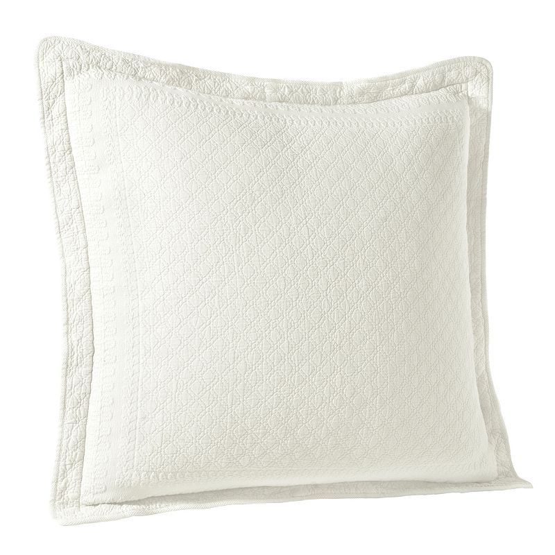 Historic Charleston Charles Matelassé Euro Sham, White