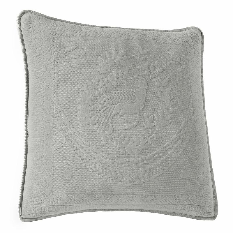 Historic Charleston Charles Matelassé Throw Pillow, Grey, Std Sham