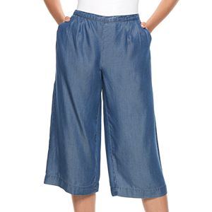 Petite Apt. 9® Chambray Wide-Leg Culottes
